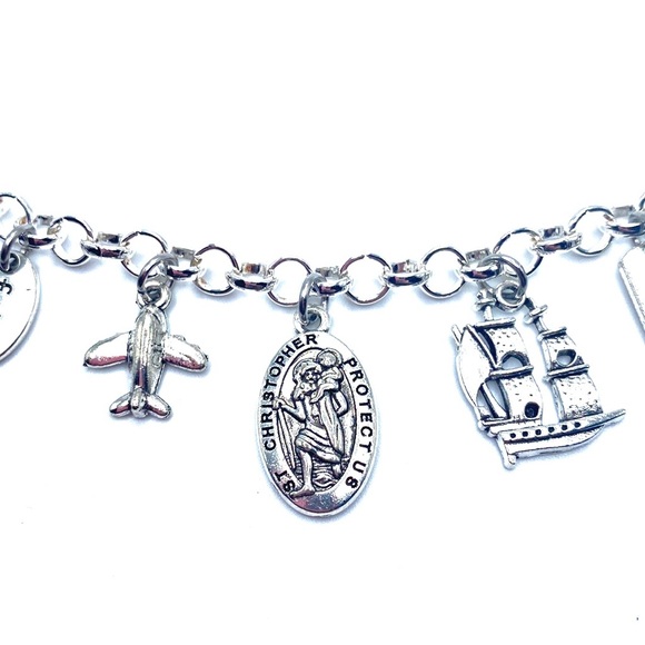 Saint Christopher Charm Bracelet Travelers Religious Catholic Christiani… - Picture 7 of 10